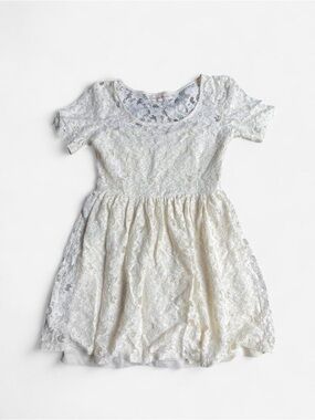 Altar’d State Lace White Ivory Boho Babydoll Inspo Dress Sz S Short Sleeve